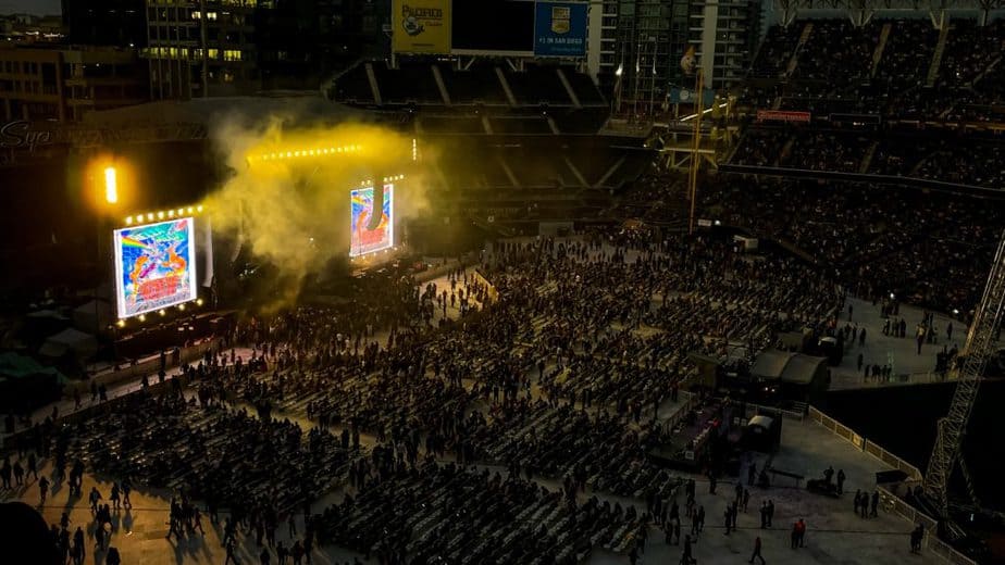 The crowd at the Hella Mega Tour at Petco Park in San Diego, CA