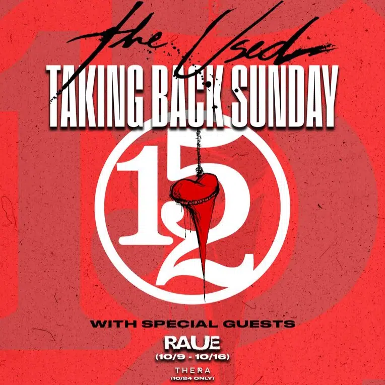 Flyer for The Used + Taking Back Sunday's 2024 co-headline fall tour.