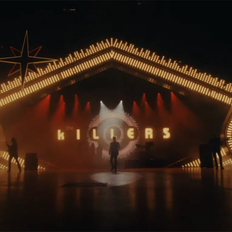 Still from The Killers music video for new single, "Bright Lights."