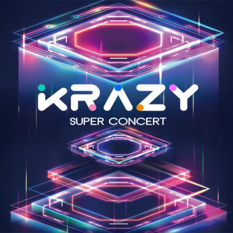 Poster for K-Pop music festival - Krazy Super Concert taking place in Long Beach, CA.