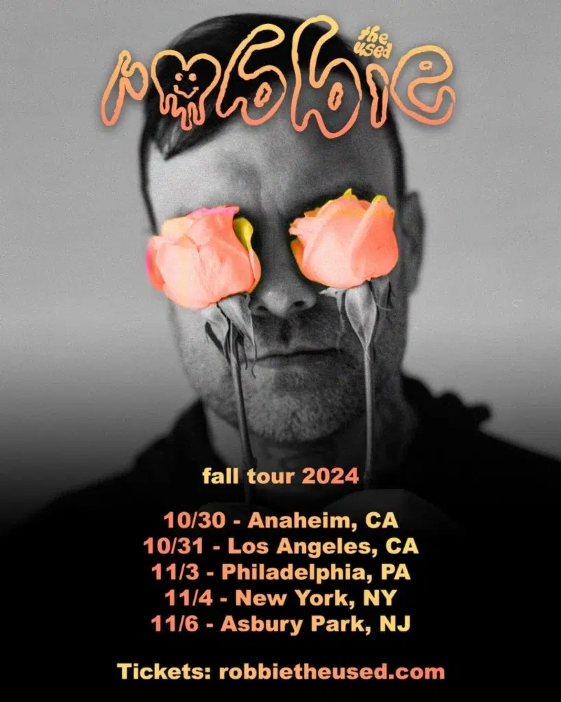 poster for Bert McCracken's 'robbietheused 2024 fall tour.'