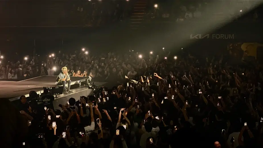 ONE OK ROCK vocalist Taka getting emotional with the crowd.