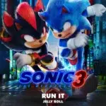 Single artwork for Jelly Roll's new single, "Run It," from the Sonic The Hedgehog 3 soundtrack.